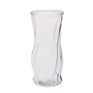 4"Dia. x 8.625"Tall Clear Swirled Glass Vase