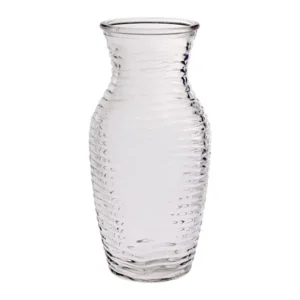 3.75"Dia.x7.75"Tall Clear Glass Machine blown vase