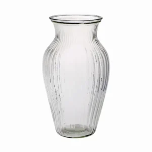5.75"x10"Tall Clear Glass Ribbed Vase