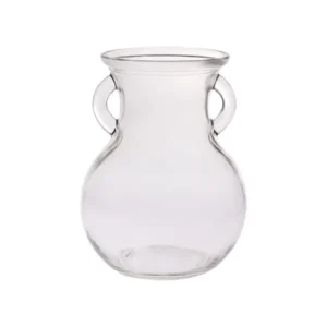 4.65"Dia.x 6"Tall Clear Glass with ear handle Vase