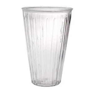 6.75"Dia.x 10.25"Tall Clear Glass Ribbed  Vase