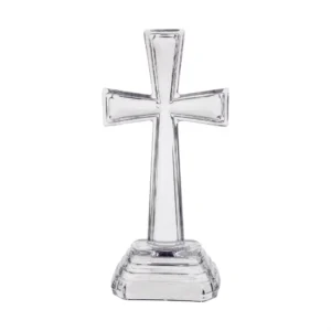 4.875"x 3"x 10.375"Tall Clear Glass Pressed Cross