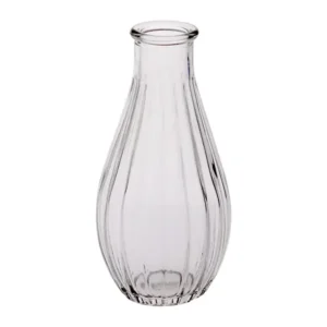 2.75"Dia.x5.5"Tall Clear Glass Ribbed vase