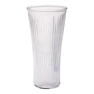 6.375"Dia.x 12.875"Tall Clear Glass Ribbed  Vase