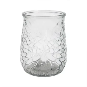 5.75"Dia.x7.125"Tall Clear Glass Machine blown vase