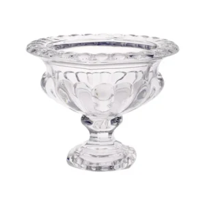 10"Dia.x 8.375"Tall Clear Glass Pressed Vase