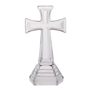4.375"x 2.875"x 8.5"Tall Clear Glass Pressed Cross