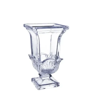4.75"x 4.75"x 8.375"Tall Clear Glass Pressed Vase