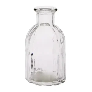 3"Dia.x5.5"Tall Clear Glass Ribbed vase