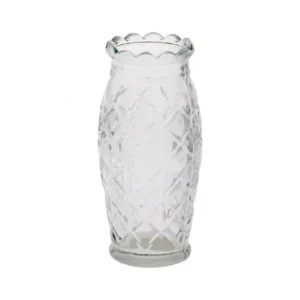 3.125"Dia.x6.625"Tall Clear Glass Machine blown vase
