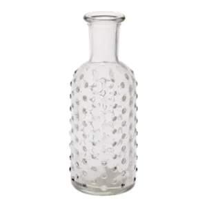 3"Dia.x7.5"Tall Clear Glass Machine blown vase