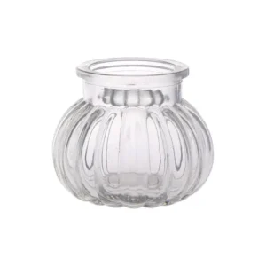 3.625"Dia. x 2.875"Tall Clear Mini Pumpkin Glass Vase