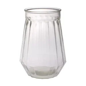 7.75"Dia.x 10.875"Tall Clear Glass Ribbed  Vase