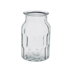 4.625"Dia.x7.25"Tall Clear Glass Machine blown vase