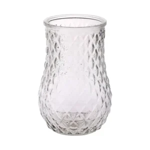4.75"Dia.x 6.25"Tall Clear Glass  Machine blown Vase