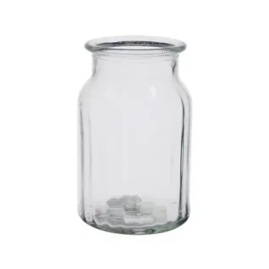 4.75"Dia.x7.25"Tall Clear Glass Ribbed vase